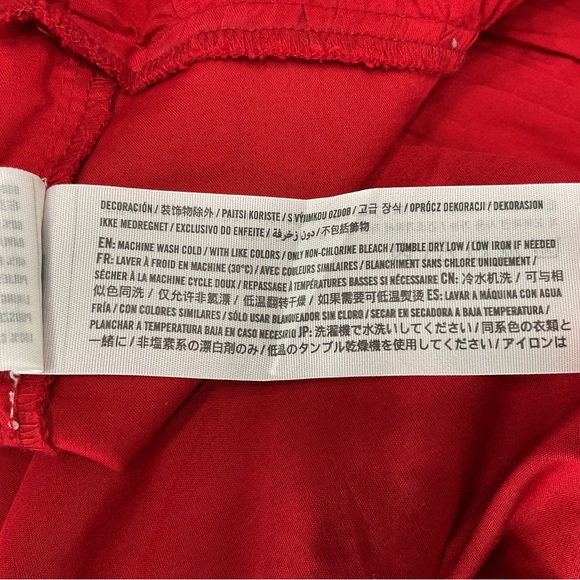 Abercrombie & Fitch Red Poplin Bubble Hem Peplum Top - Size L - Picture 14 of 16
